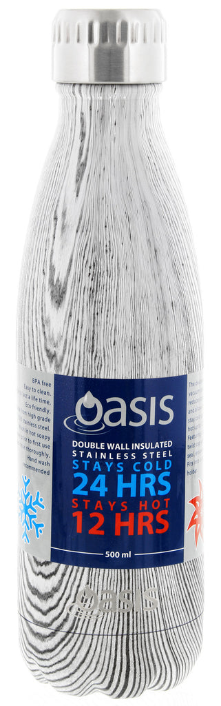 Oasis Insulated Stainless Steel Water Bottle - Driftwood (500ml) - D.Line