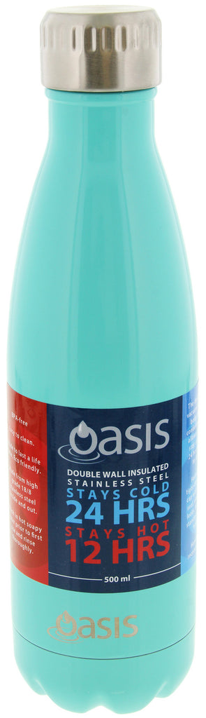 Oasis: Stainless Steel Insulated Drink Bottle - Spearmint (500ml) - D.Line