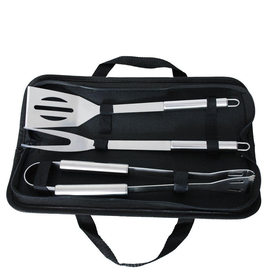 BBQ Grill Tool Set - 3-Piece (With Carry Bag)