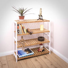 Load image into Gallery viewer, 4 Tier Bamboo Shoe Rack