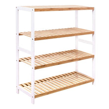 Load image into Gallery viewer, 4 Tier Bamboo Shoe Rack