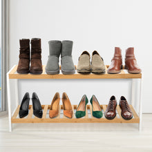Load image into Gallery viewer, 2 Tier Bamboo Shoe Rack