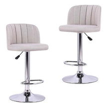 Load image into Gallery viewer, Adjustable Finest Grey Curved Bar Stool- Set of 2