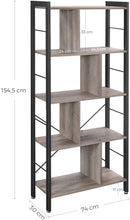 Load image into Gallery viewer, Vasagle : 4 Tiers Home Office Book Shelf - Greige and Black
