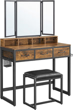 Load image into Gallery viewer, Vasagle Dressing Table With Stool