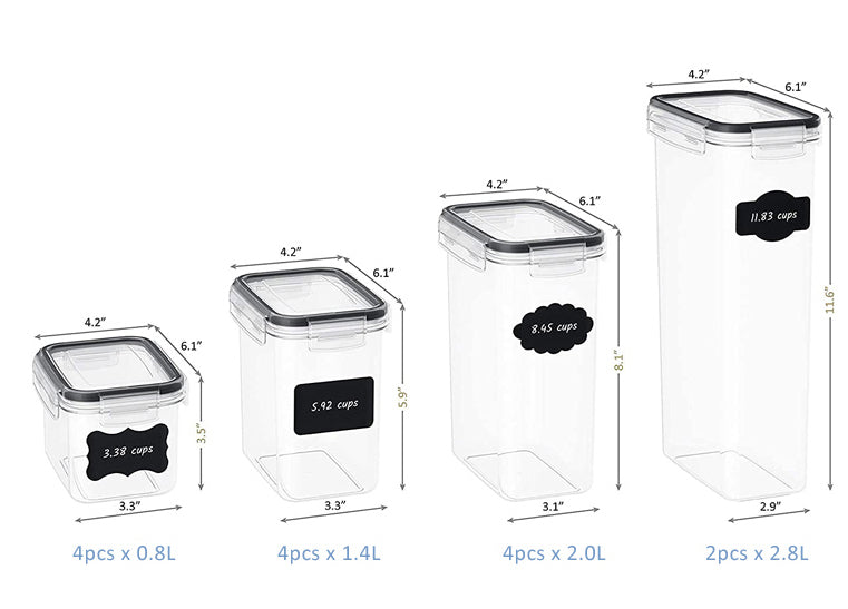 14-Piece Food Storage Air-Tight Jars