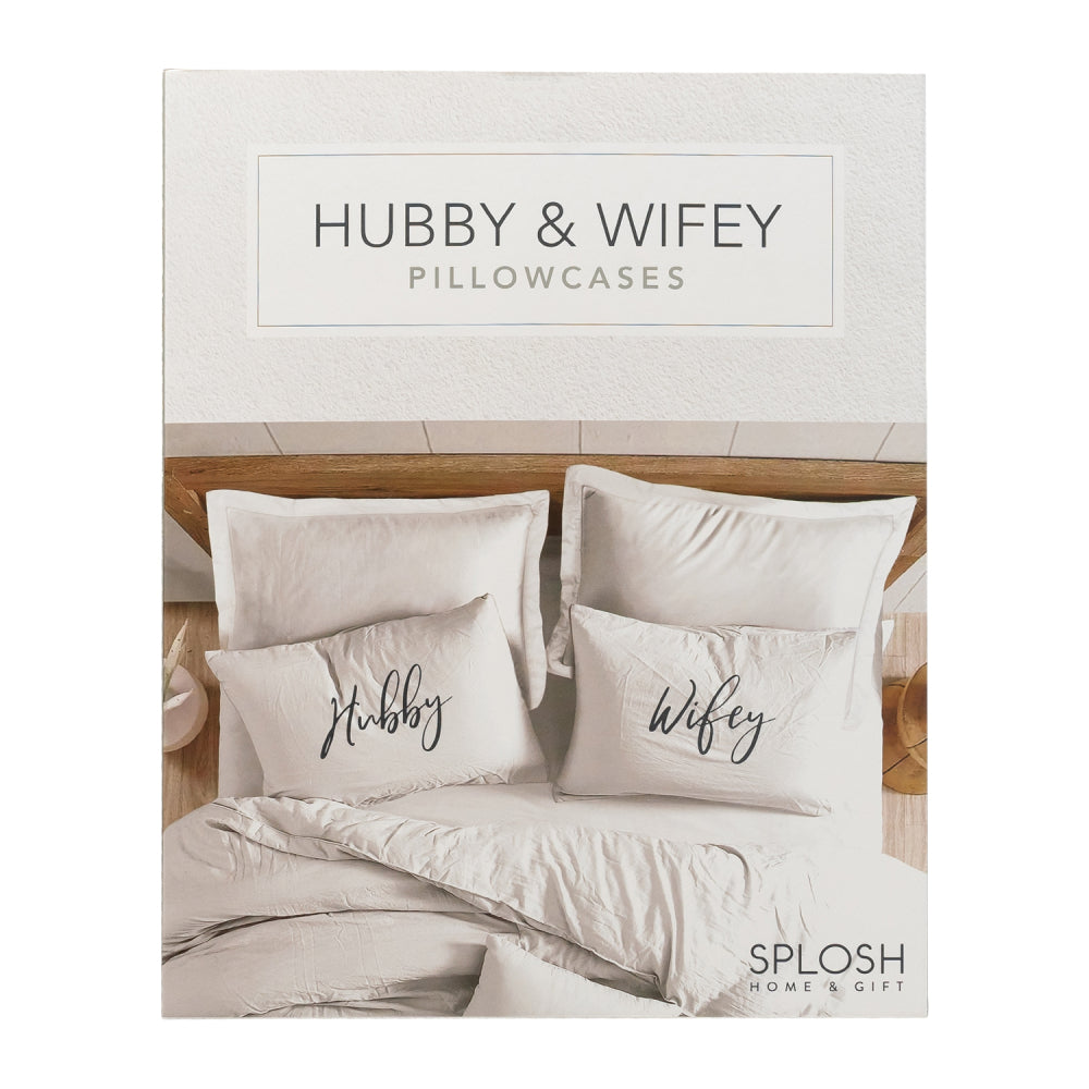 Splosh: Wedding Hubby Wifey Pillowcase Set