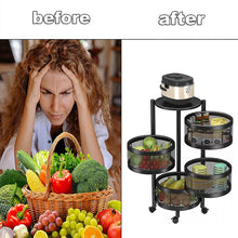 Load image into Gallery viewer, 360 Degree 4 Tier Removable Rotating Kitchen Storage Rack