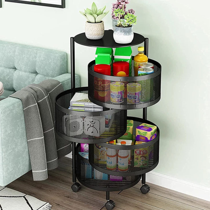 360 Degree 4 Tier Removable Rotating Kitchen Storage Rack