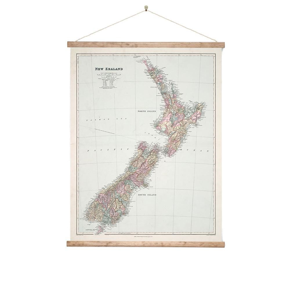 100 Percent NZ: Map of New Zealand Wall Chart