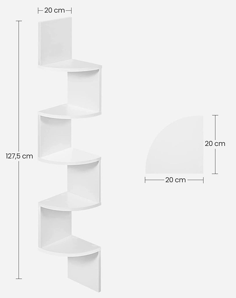Vasagle Floating Corner Shelf - 5-Tier (White)