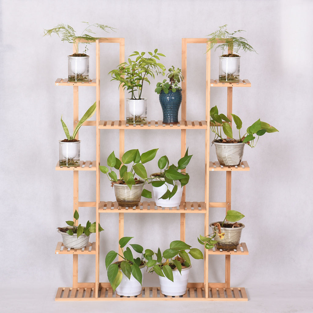 Bamboo Multi-Tiered Plant Shelf - Large