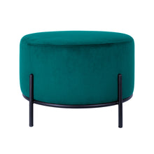 Load image into Gallery viewer, Fraser Country Velvet Round Ottoman - Green