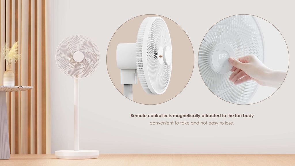 Smart Ape Height-Adjustable Wireless Pedestal Brushless Fan with Remote Control