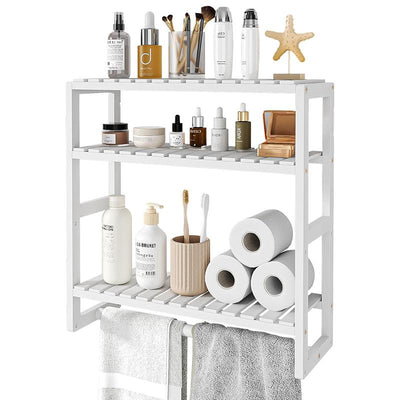 STORFEX 3-Tier Adjustable Bathroom Floating Organizer - White