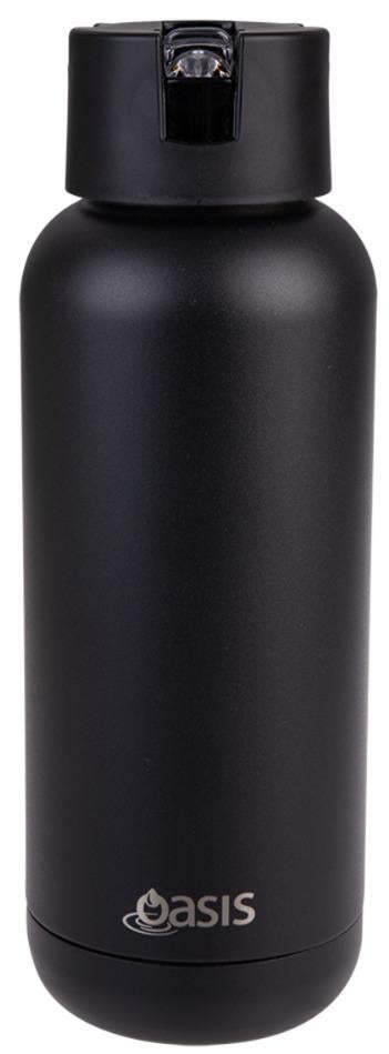 Oasis: Stainless Steel Ceramic MODA Triple Wall Insulated Drink Bottle - Black (1L)