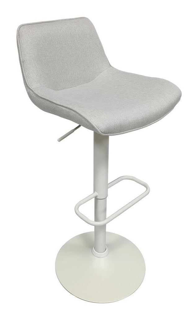 Fraser Country Set of 2 Adjustable Swivel Fabric Bar Stool - White/Cream