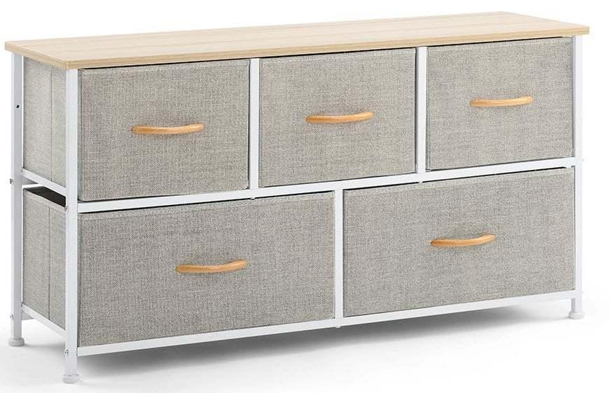 Ovela: 5 Drawer Storage Chest - Beige