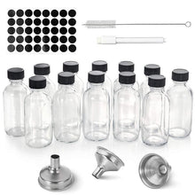 Load image into Gallery viewer, STORFEX 60ml Small Clear Glass Bottles with Lids - 12 Pack