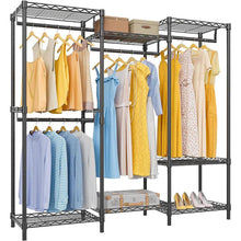 Load image into Gallery viewer, STORFEX Adjustable Heavy Duty Metal Clothing Rack - Black