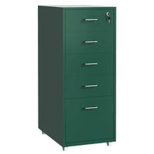 Load image into Gallery viewer, Gorilla Office - Mobile Metal 5 Drawer Cabinet - Pine Green
