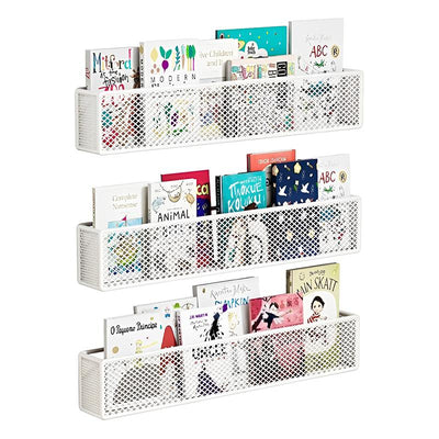 3 Pack Wall Mounted Spice Rack Organizer for Cabinet Door - White