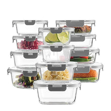 Load image into Gallery viewer, STORFEX 12 Piece Glass Storage Containers with Lids - Grey
