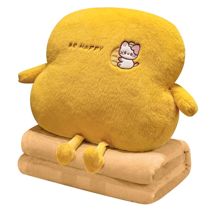 COMFEYA 2-in-1 Soft Plush Blanket Pillow - Yellow