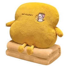 Load image into Gallery viewer, COMFEYA 2-in-1 Soft Plush Blanket Pillow - Yellow