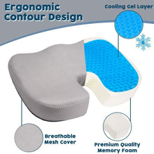 Load image into Gallery viewer, Office Chair Cushion with Memory Foam &amp; Comfort Gel - Grey