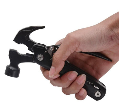 Multi-Purpose Hammer Camping Multi Tool - Black