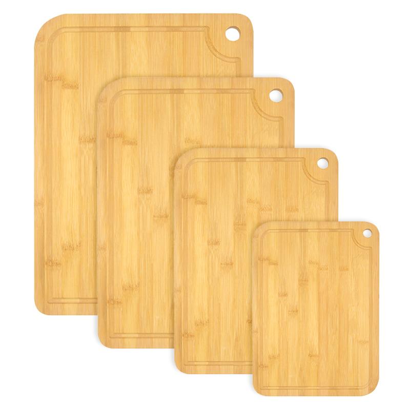 OZZYCOOK 4-Piece Oversized Bamboo Cutting Board Set