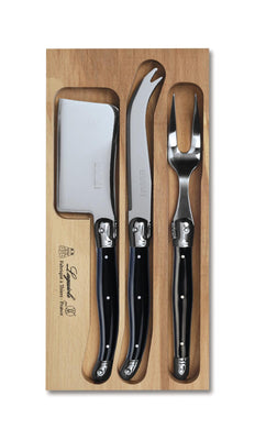 Andre Verdier Laguioles Debutant Cheese Knife Set of 3 (Black)