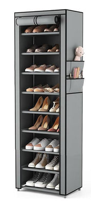 STORFEX Dustproof 9 Tier Shoe Shelf - Grey