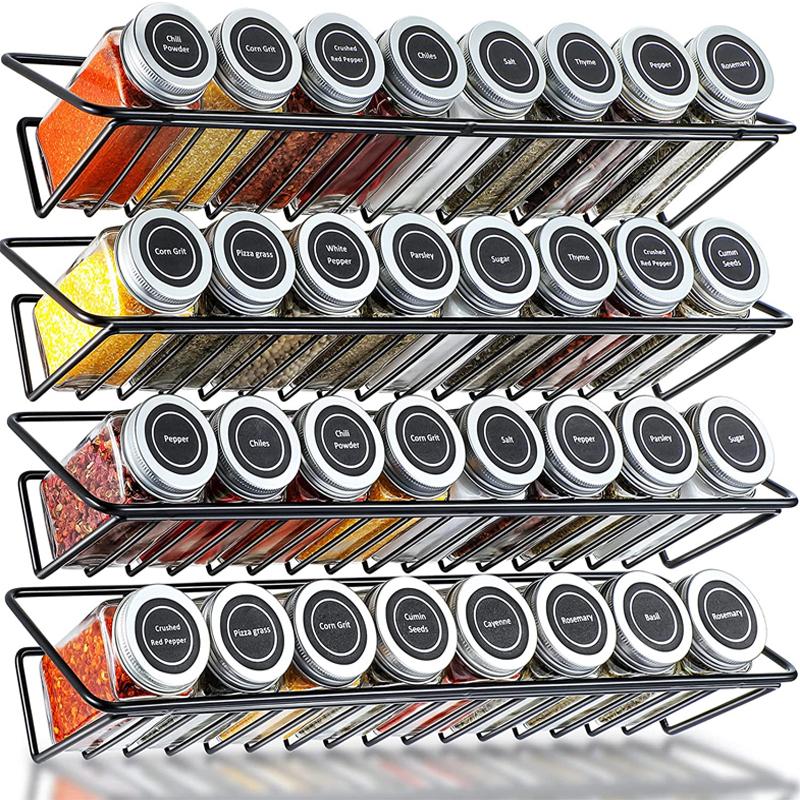 Four-Tier Wall-Mounted Kitchen Spice Rack