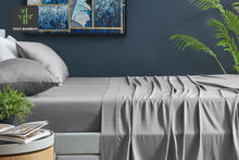 Load image into Gallery viewer, Ovela 100% Natural Bamboo Bed Sheet Set (Single, Silver)