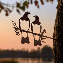 Load image into Gallery viewer, MetalBird Kereru Pair Garden Art