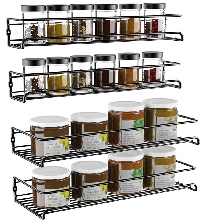 Wall Mount Spice Rack Organizer Set - (4-Piece)