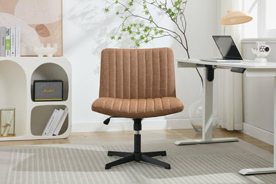 Gorilla Office- Ribbed Faux Linen Office Chair Brown