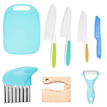 Load image into Gallery viewer, 8 Pcs Plastic Kitchen Knife Set for Kids - Blue