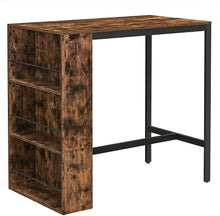 Load image into Gallery viewer, Vasagle : Bar Table With Storage Shelf - Rustic Brown