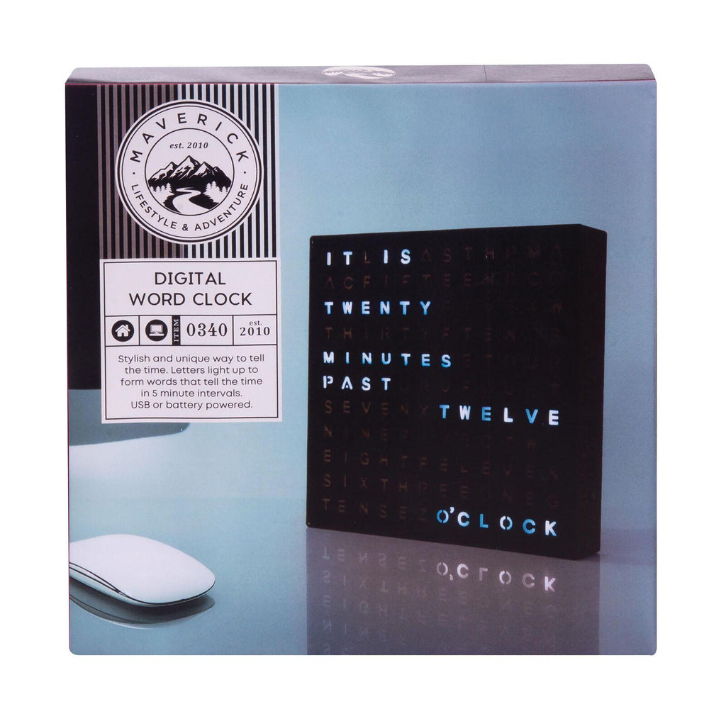 Maverick: Illuminated Word Clock (20cm)