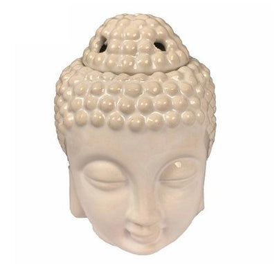 Mt Meru: Buddha Head Oil Burner - White