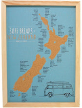 Load image into Gallery viewer, Moana Road: A3 Pin Cork Map - Surf Breaks