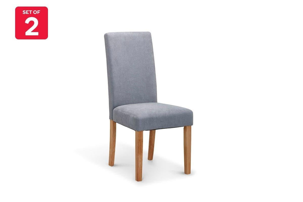 Ovela Set of 2 Kyran Fabric Dining Chairs (Ash Grey)