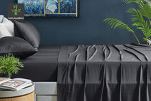 Load image into Gallery viewer, Ovela 100% Natural Bamboo Bed Sheets Set (Super King, Charcoal)