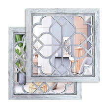 Load image into Gallery viewer, Rustic Square Wall Mirror (2 Pack)