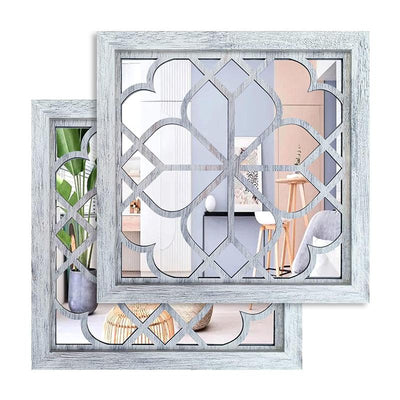 Rustic Square Wall Mirror (2 Pack)