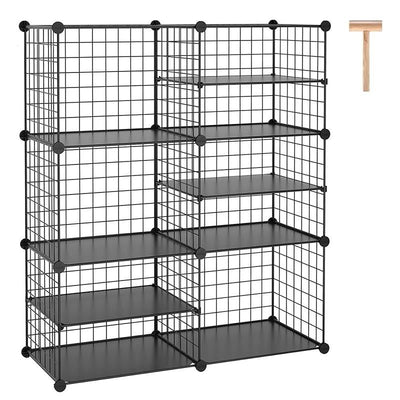 STORFEX 6-Cube Wire Storage Unit - Black
