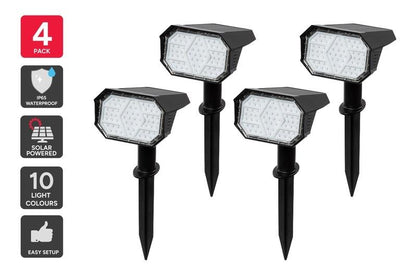 RGB Solar Garden Spot Lights (4 Pack) - Kogan